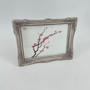 Parisian Home Ornate Weathered Grey Picture Frame Cherry Blossom Art 5x7